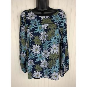 Navy floral Blouse